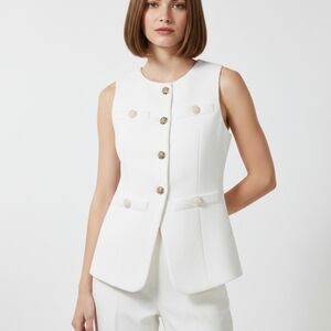 Endless Rose White Blazer with Gold Accents